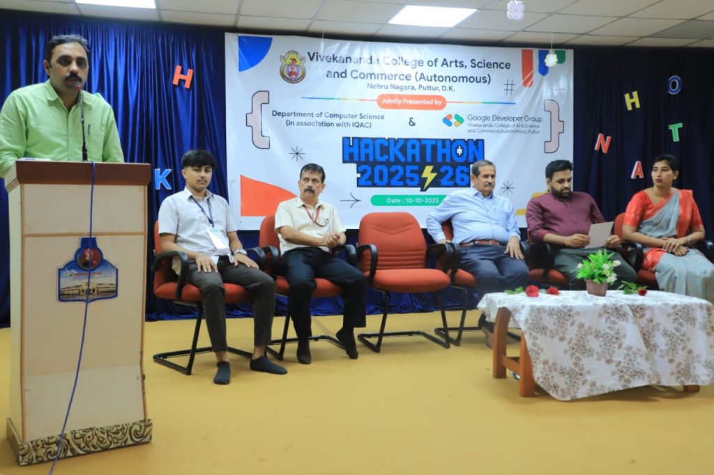 ವಿವೇಕಾನಂದ ಕಾಲೇಜಿನಲ್ಲಿ ಹ್ಯಾಕಥಾನ್ ಕಾರ್ಯಗಾರ“ಹ್ಯಾಕಥಾನ್ ಸೃಜನಶೀಲತೆ ಮತ್ತು ಕೌಶಲ್ಯಾಭಿವೃದ್ಧಿಗೆ ಪ್ರೇರಣೆ” – ಡಾ. ವಿಜಯ್ ವಿ. ಎಸ್;